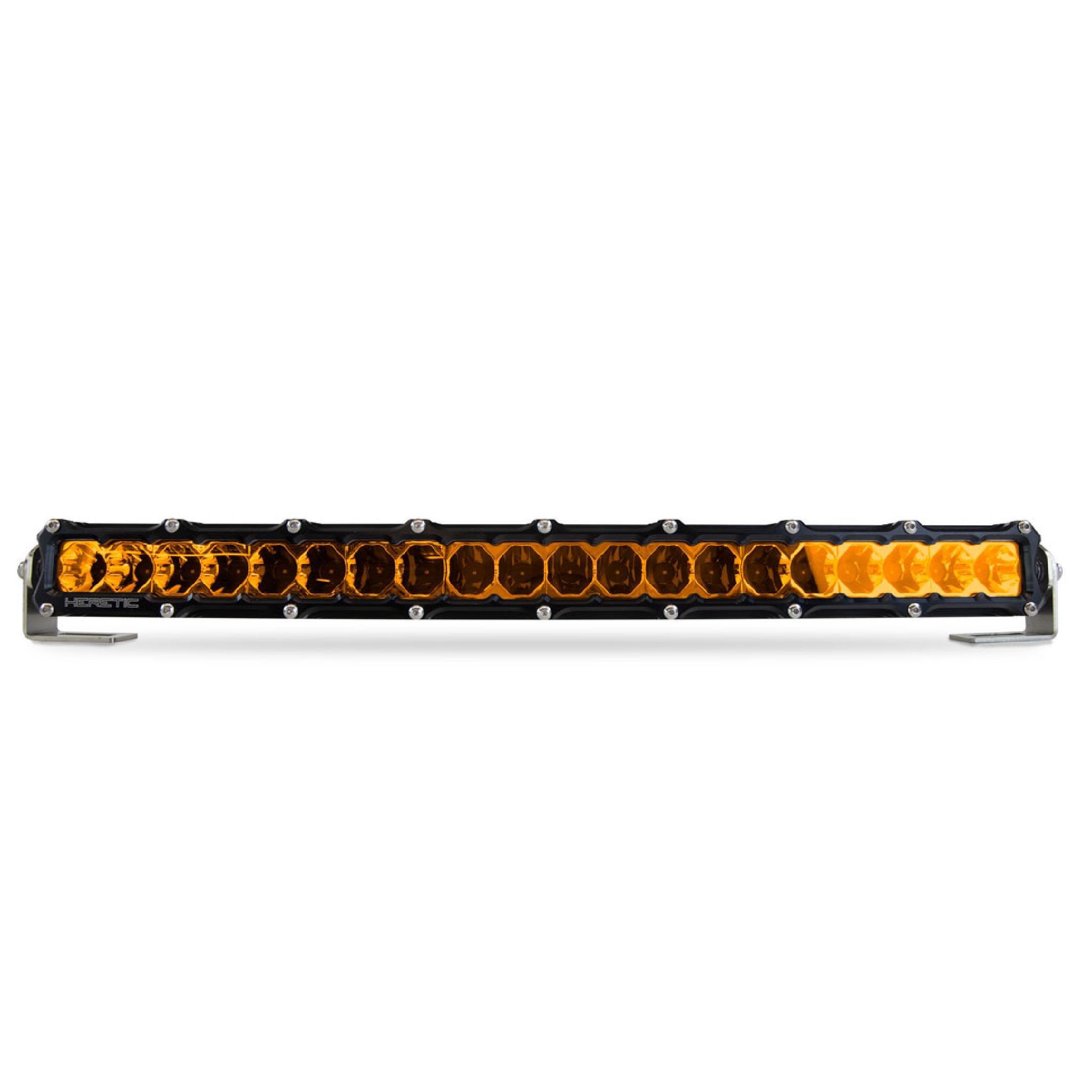 studio shot of a 20 inch LED amber light bar