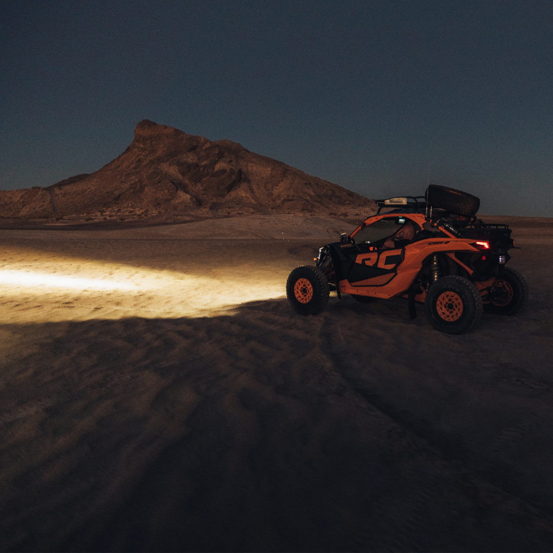 heretic's led headlights on a can-am maverick x3