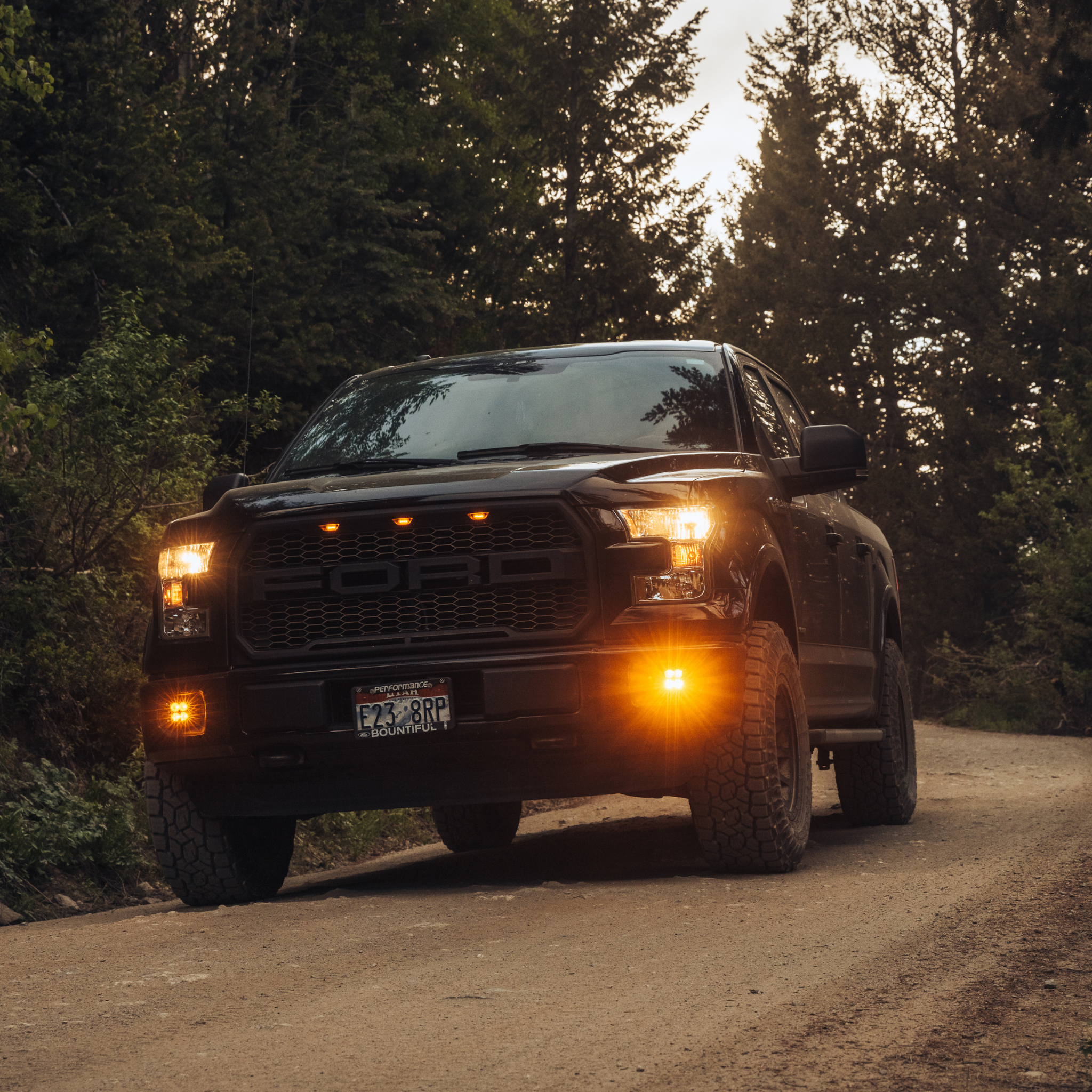 amber led fog light kit on a ford f150