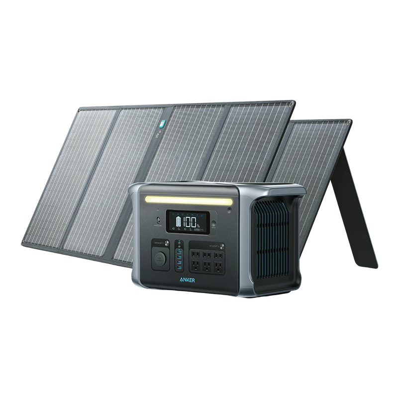 757 1229Wh Generator with 2 100W Solar Panels