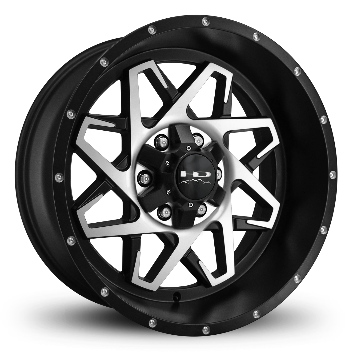 HD Offroad Caliber 20x10 -25 6x135/6x139.7mm 106.2mm Satin Black/Machined Face