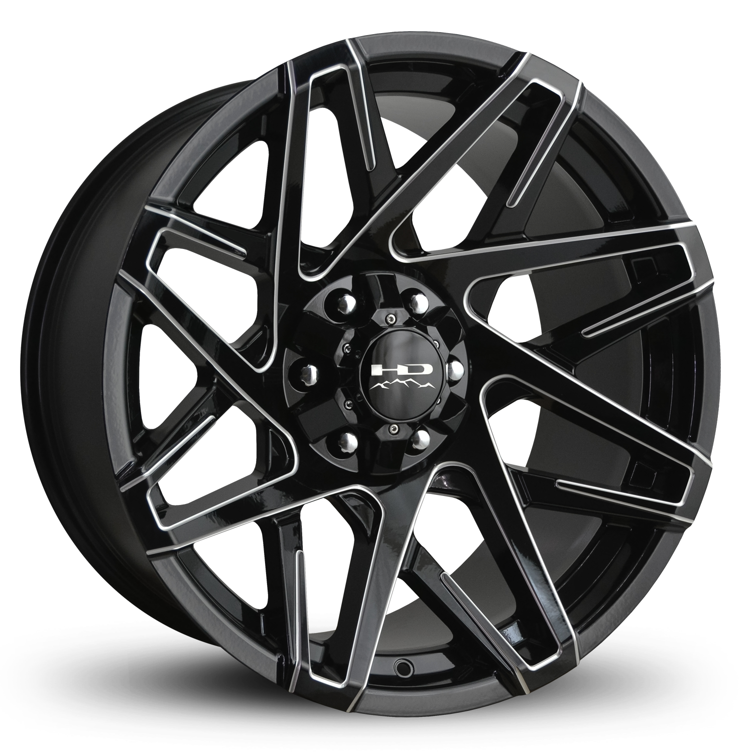 HD Offroad Canyon 20x9 +15 6x120/6x139.7mm 106.2mm Gloss Black/Milled Edge