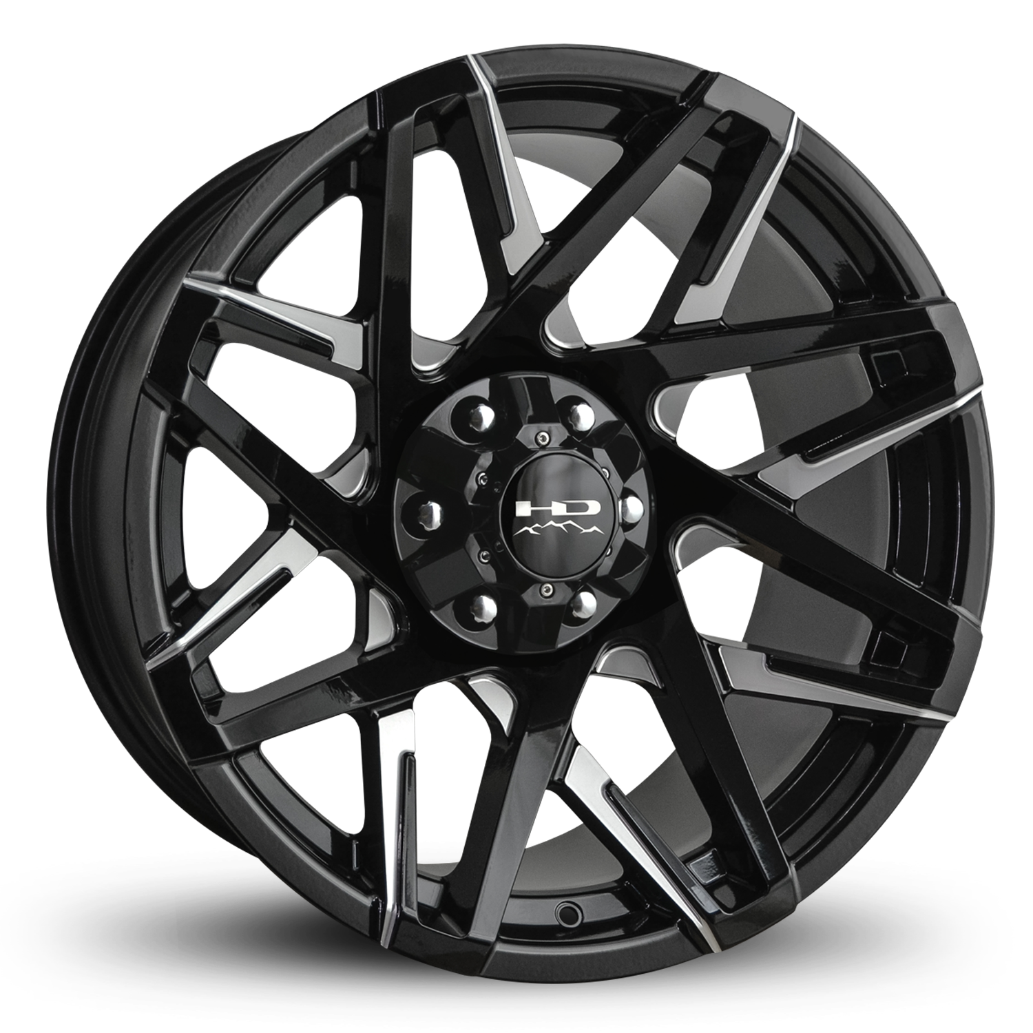 HD Offroad Canyon 20x9 +15 6x120/6x139.7mm 106.2mm Gloss Black/Milled Face
