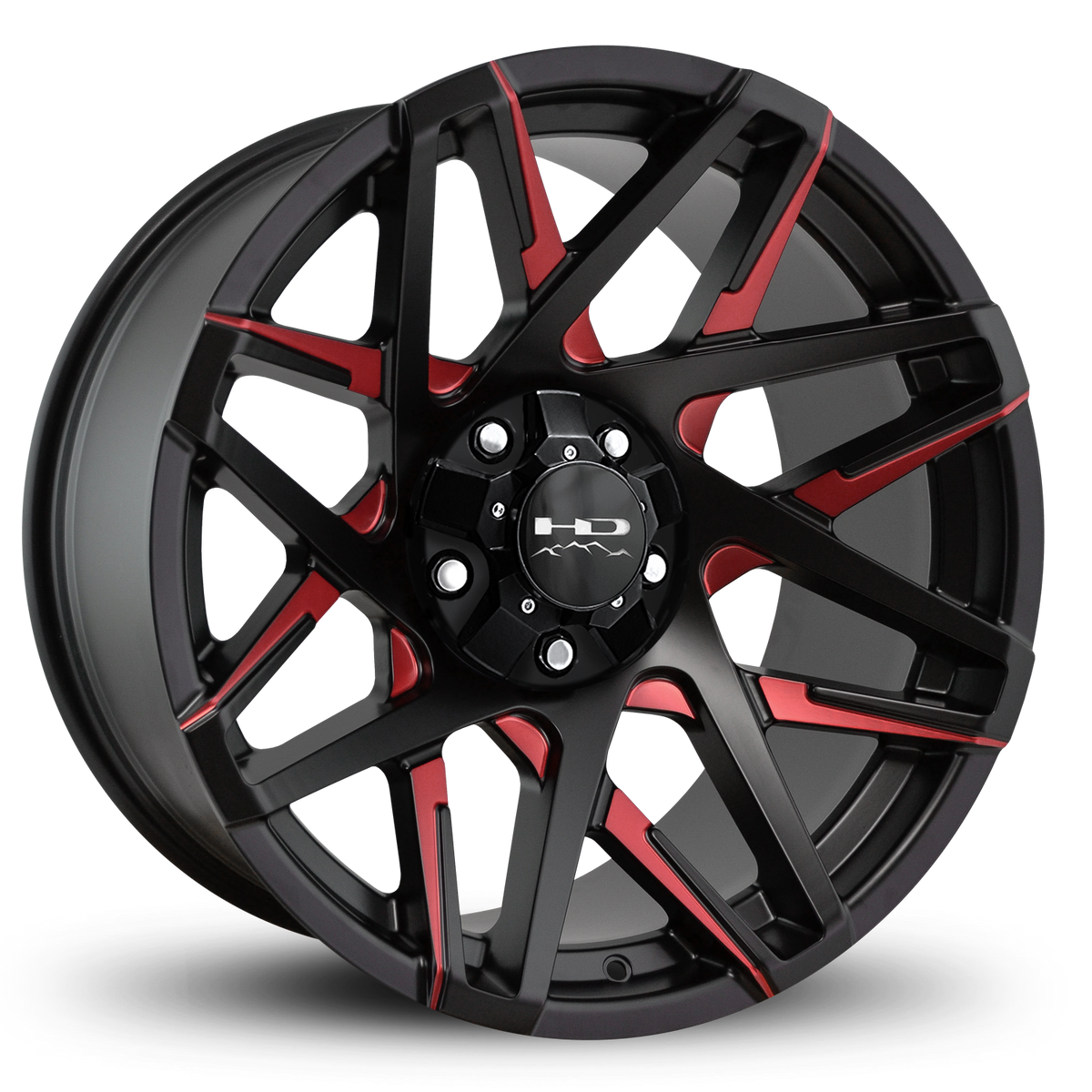 HD Offroad Canyon 20x10 -25 5x127/5x139.7mm 78.1mm Satin Red&BK/Milled ...
