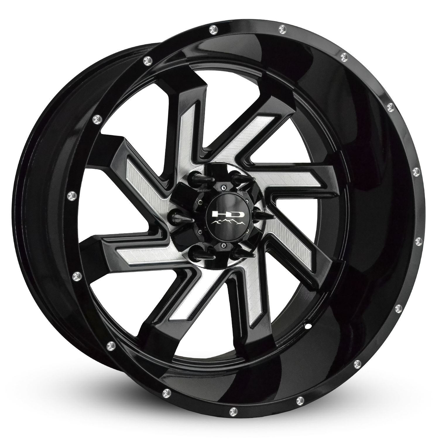 HD Offroad Saw 22x12 -44 6x135/6x139.7mm 106.2mm Gloss Black/Milled Face