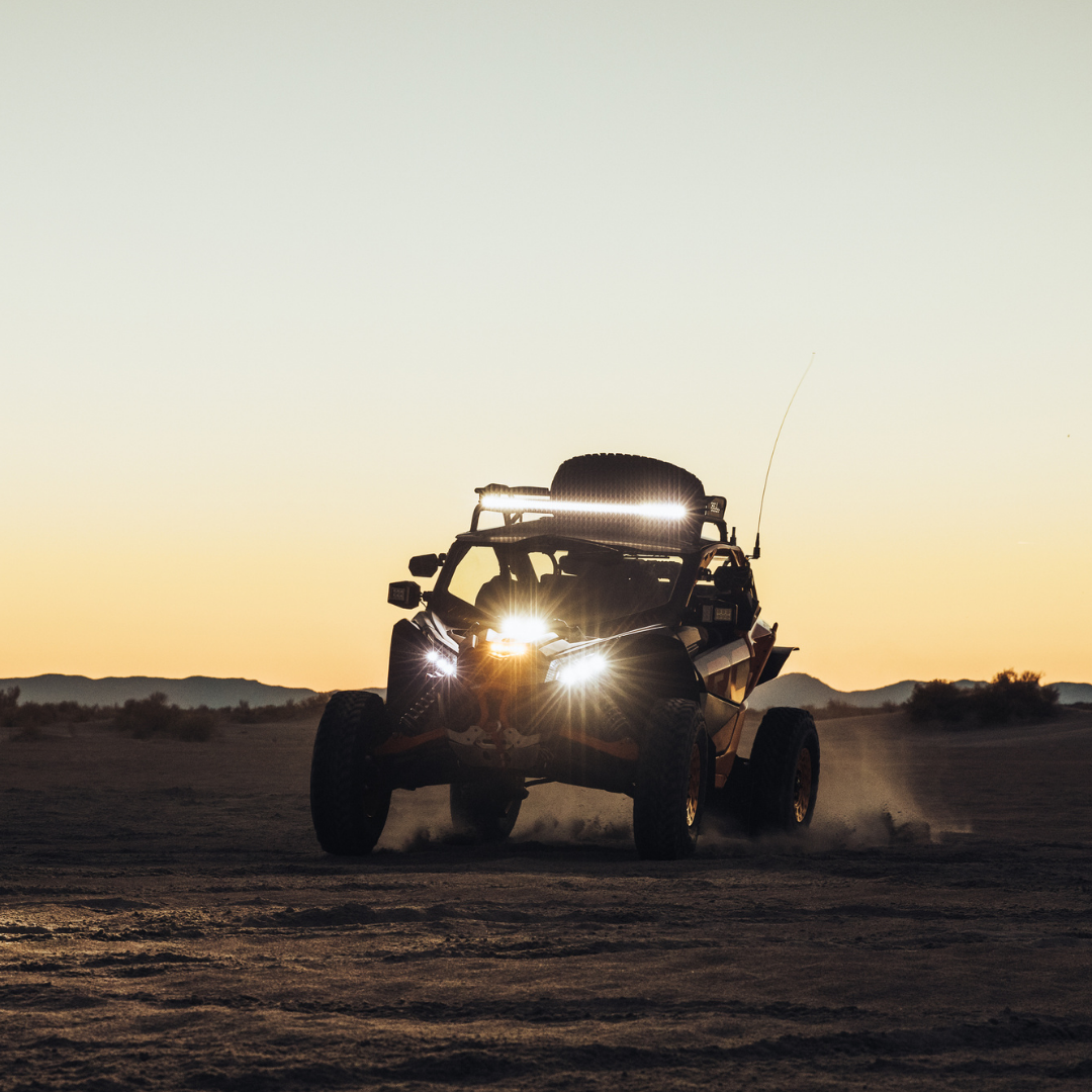 clear led shock tower light on a can-am maverick x3