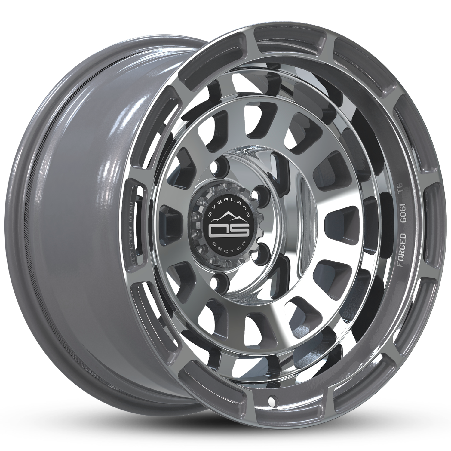 Overland Sector Badlander Forged 17x9 -35 6x139.7mm 106.1mm Gloss Gun Metal Machined Face