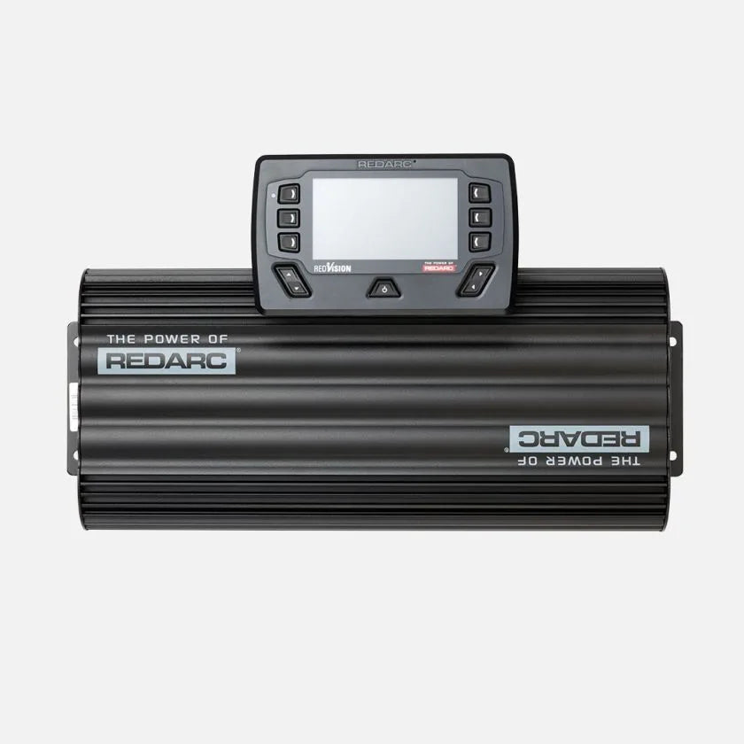 Redarc battery charger on a white background
